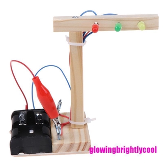 Đồ chơi mô hình đèn giao thông thí nghiệm khoa học bằng gỗ DIY cho trẻ em
