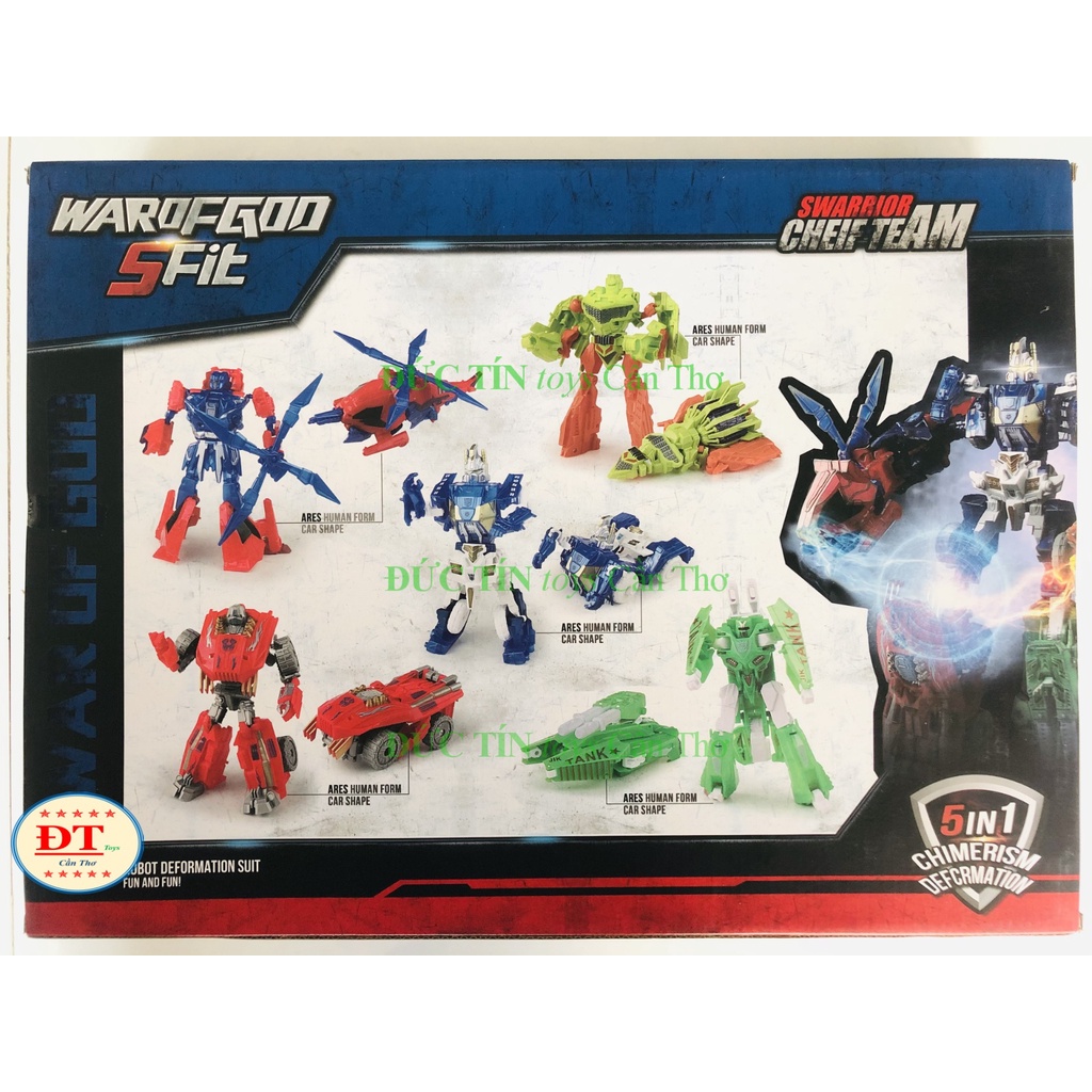 ĐỒ CHƠI HỘP RÁP ROBOT BIẾN HÌNH PHƯƠNG TIỆN GIAO THÔNG 5 CHIẾC