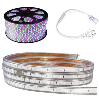 Bộ 10 Mét Đèn Led Dây 5050/220V đủ Màu Và 1 Đầu Nối Dây Nguồn