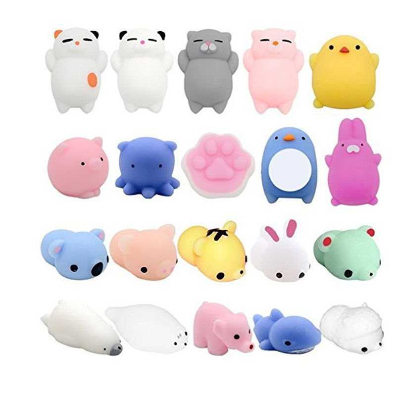 Set 10 đồ chơi bóp dẻo hình động vật dễ thương giúp giảm căng thẳng