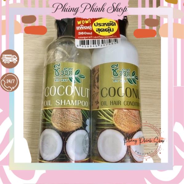 { HÀNG NỘI ĐỊA THÁI} BỘ DẦU GỘI + DẦU XẢ DỪA COCONUT Thái Lan