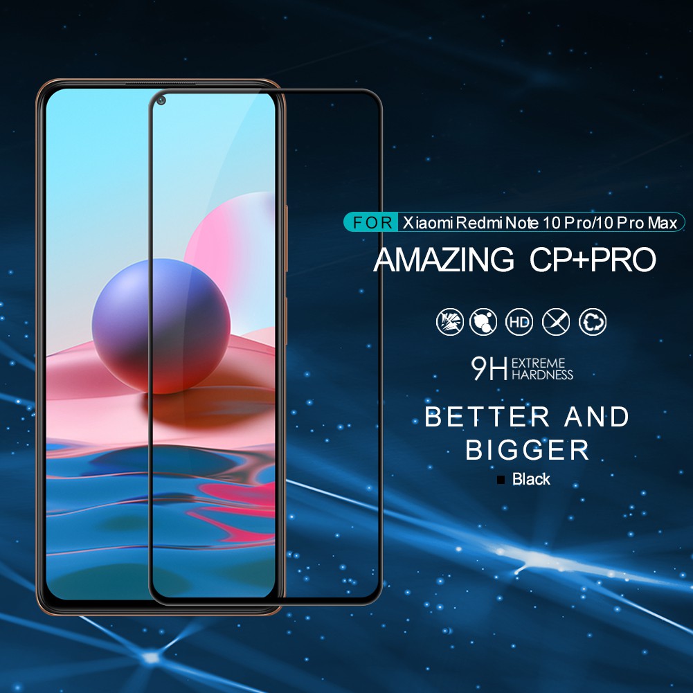 Kính cường lực Nillkin Amazing CP+ Pro bảo vệ màn hình chống cháy nổ + lóa cho Xiaomi Redmi Note 10 Pro/Pro Max