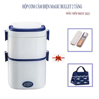 Hộp cơm văn phòng giữ nhiệt MaGic Bullet ruột inox 304 cao cấp Hâm nóng cắm điện - v08