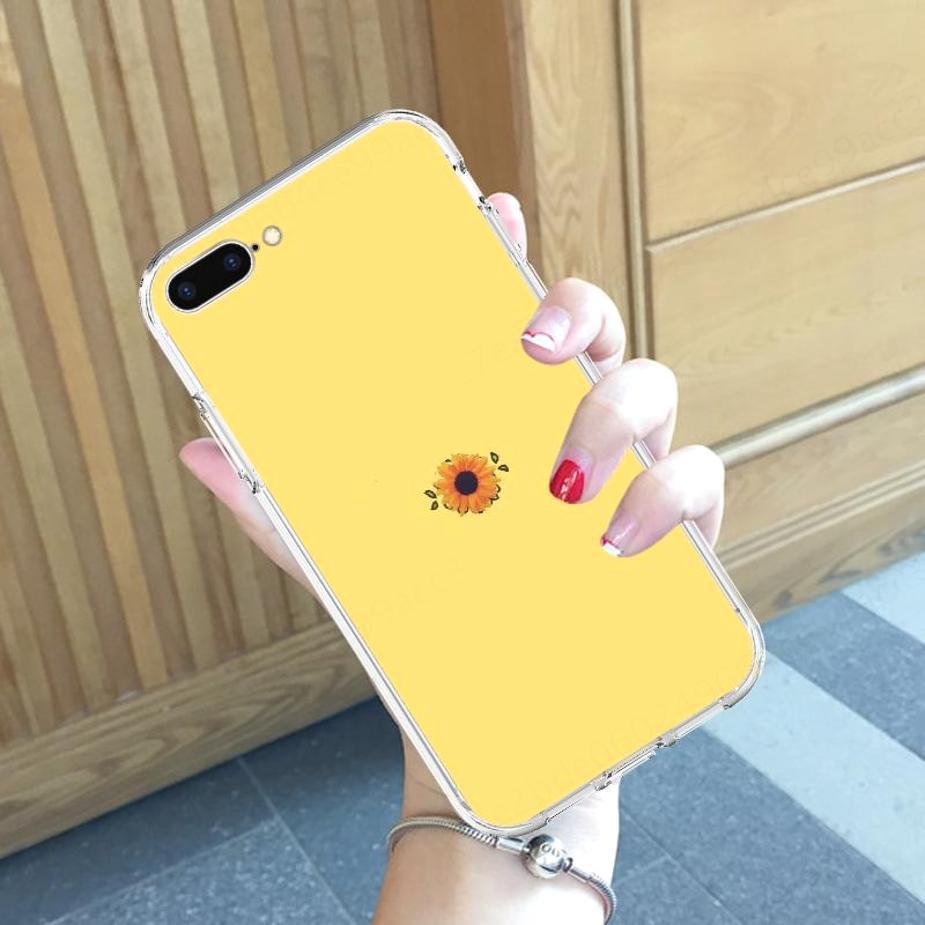 Ốp điện thoại in hình bông hoa hướng dương nhỏ xinh cho iPhone 5 5S SE 6 6S 6S+ 6+ 7 8 7+ 8+ X XS XR XSmax