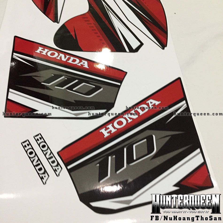 Tem rời Click 110. Đen đỏ. Thay đổi màu sắc và chi tiết theo yêu cầu. Sắc nét, bền màu, độ bền cao