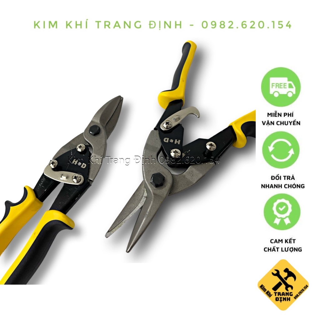 Kéo cắt tôn thẳng công nghiệp, kéo cắt thạch cao cộng lực HD 250mm,cắt tôn inox, đai thép