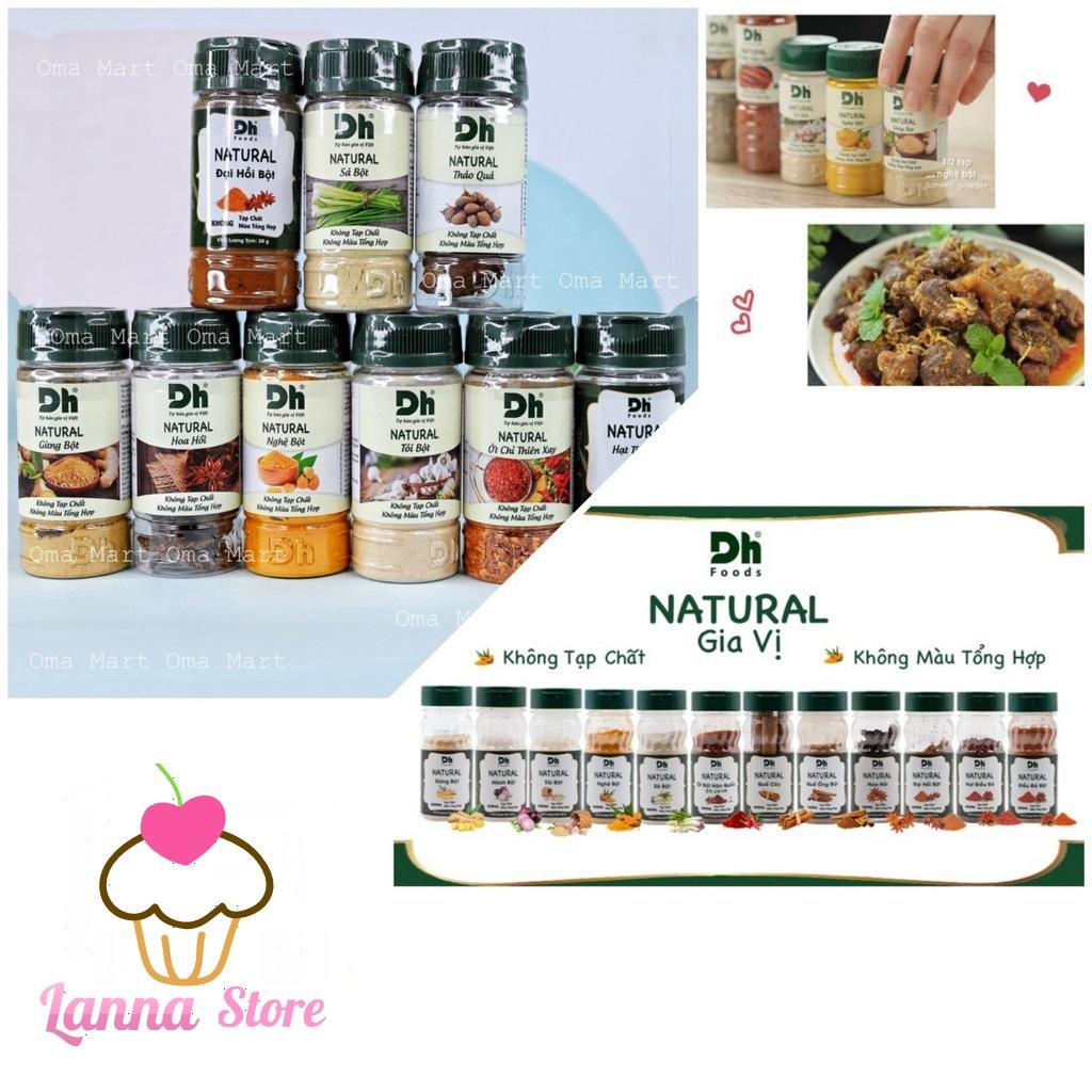 Gia vị tự nhiên bột sả nghệ gừng hành tỏi tiêu ớt quế điều đỏ DH Food Natural cho món ăn thơm ngon đậm vị