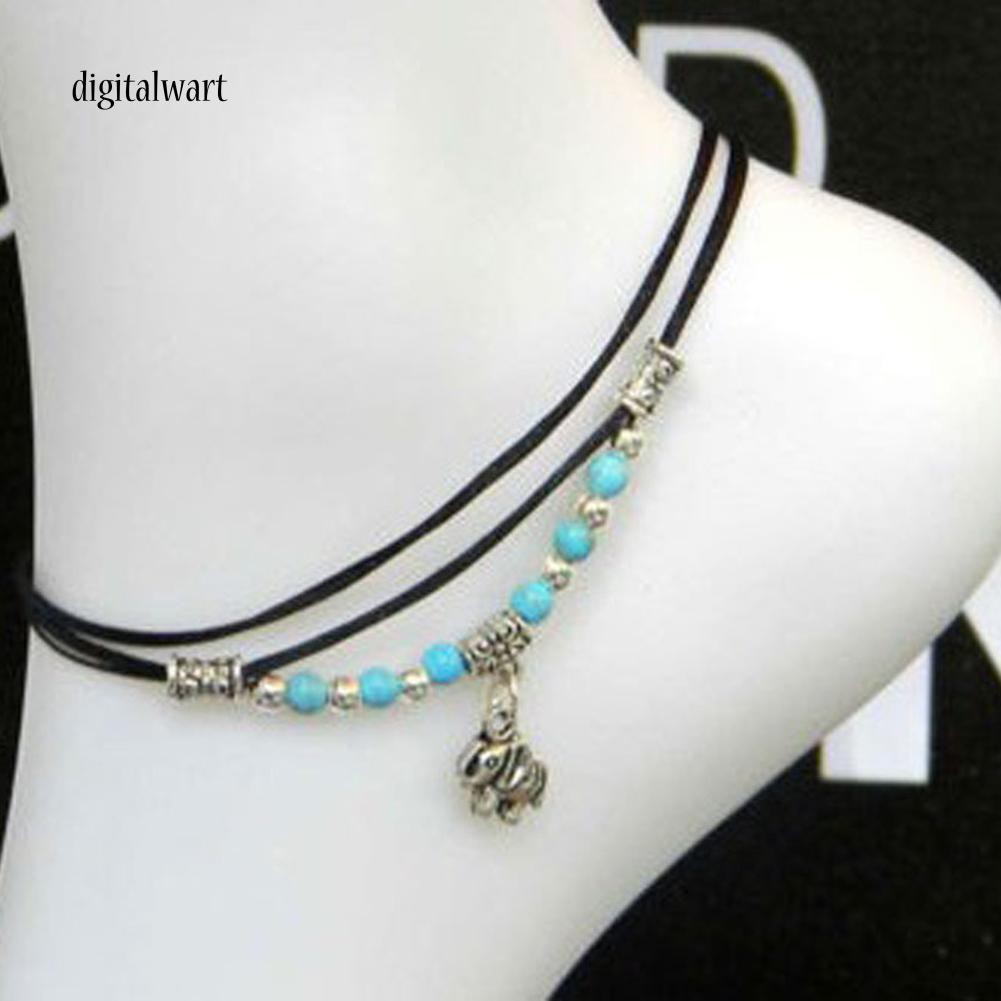 Vòng đeo chân nhiều dây họa chú voi xinh xắn cho nữ | BigBuy360 - bigbuy360.vn