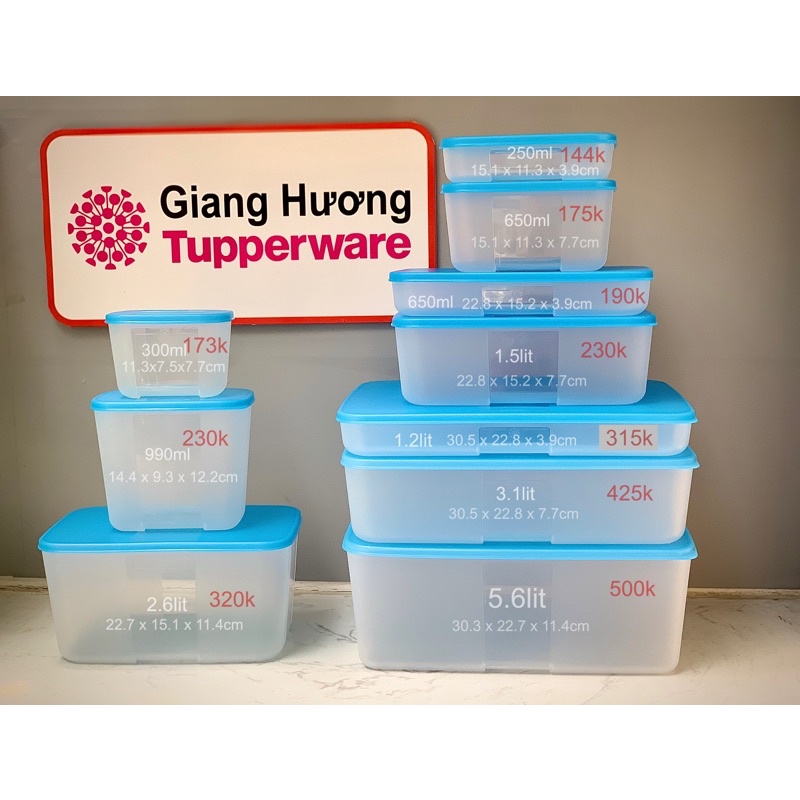 Lẻ hộp trữ đông Tupperware đủ size - Hàng chính hãng Tupperware Việt Nam phân phối