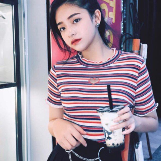 [Xưởng sỉ] ÁO CROPTOP KHOÉT TIM SIÊU XINH (hình thật)