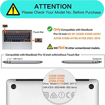 Ốp Máy Tính Bảng Nhựa Cứng Cho MacBook Pro 13 inch M2 2022 2021 2020-2016 A2338 M1 A2289 A2251 A2159 A1989 A1706 A1708
