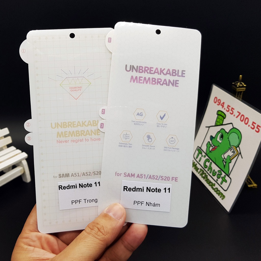 [Mặt Trước-Ảnh Thật] Dán PPF Xiaomi Redmi Note 11 Cường Lực Dẻo Trong/Nhám