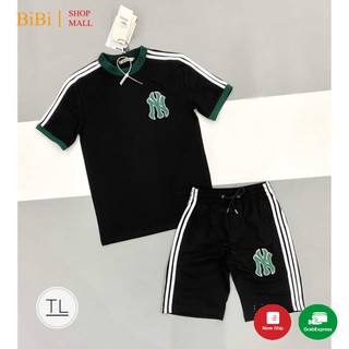 ! bộ hè nam thêu logo n&y cổ xanh chất đẹp bb37