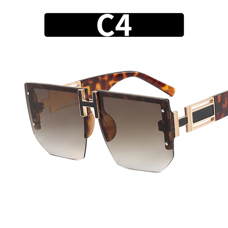 Kính Mát Gọng Vuông Không Viền In Chữ H Thời Trang Cho Nữ