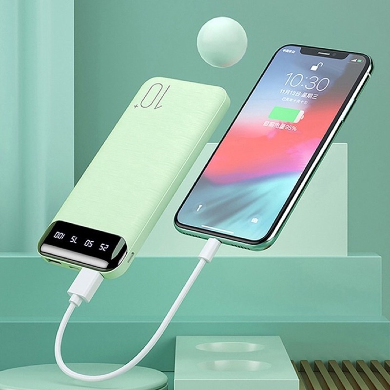 Sạc dự phòng CHÍNH HÃNG 10000mAh WK WP-161, sạc cùng lúc 2 thiết bị