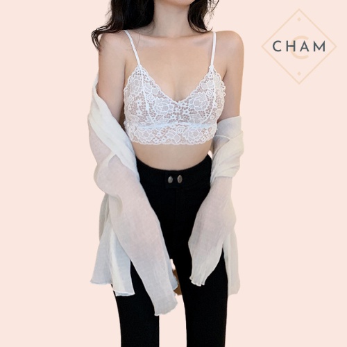 Áo bra 2 dây ren 2 lớp sexy dáng croptop mặc đi chơi pha 2 màu