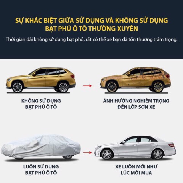 Bạt phủ xe ô tô fadil tráng nhôm 3 lớp cao cấp