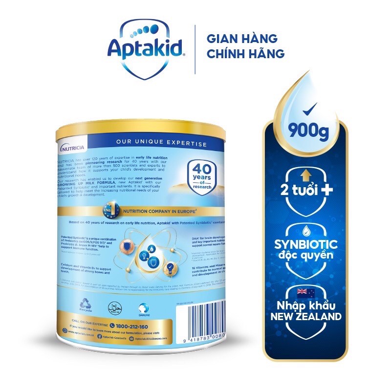 [Mã MKBMALL12 giảm 5% đơn 250K] Sữa bột Aptakid hộp thiếc số 3 (900g)