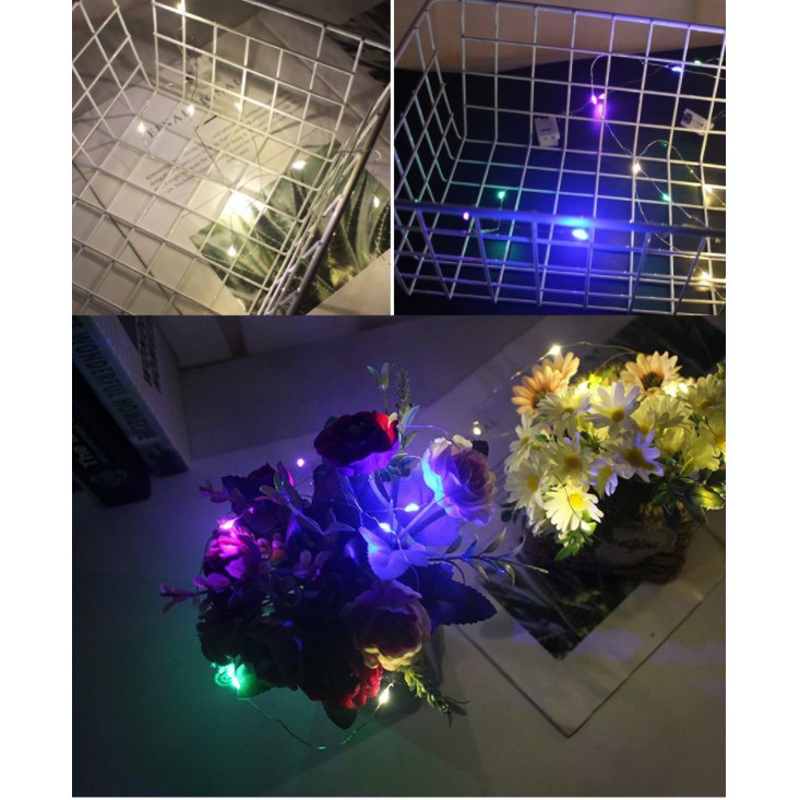 Đèn Led Dây Fairy Light Đom Đóm 3 Chế Độ Nháy - Sẵn Pin - Dài 1m, 2m và 3m