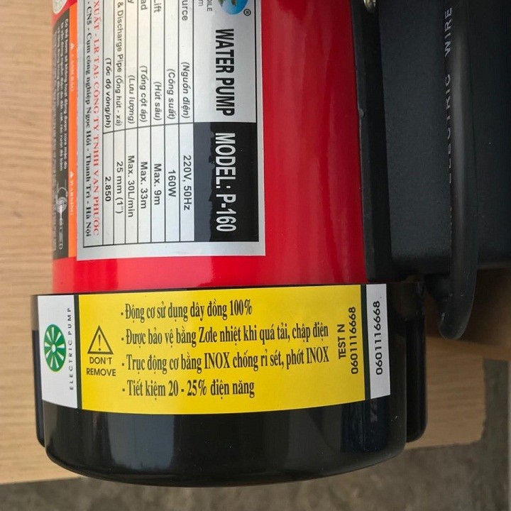 MÁY BƠM NƯỚC CÁ SẤU - 160W