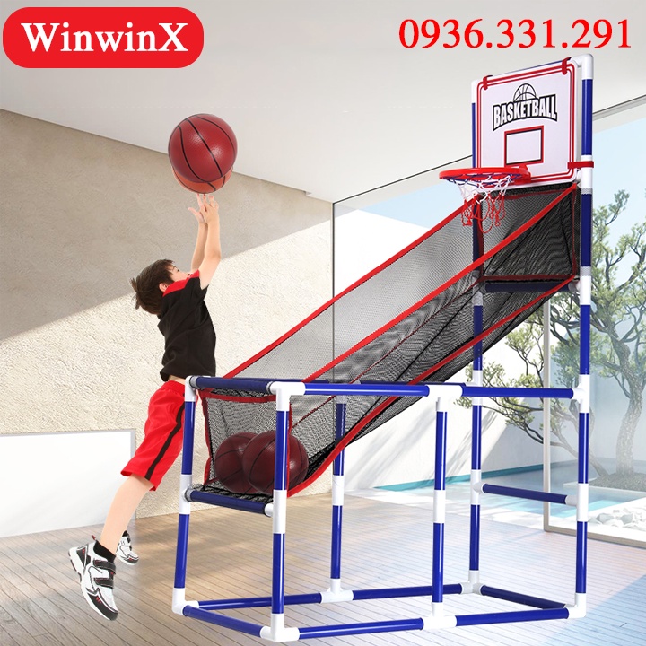 Bộ bóng rổ trong nhà cho trẻ em vận động 47x92x140cm tháo lắp tiện lợi