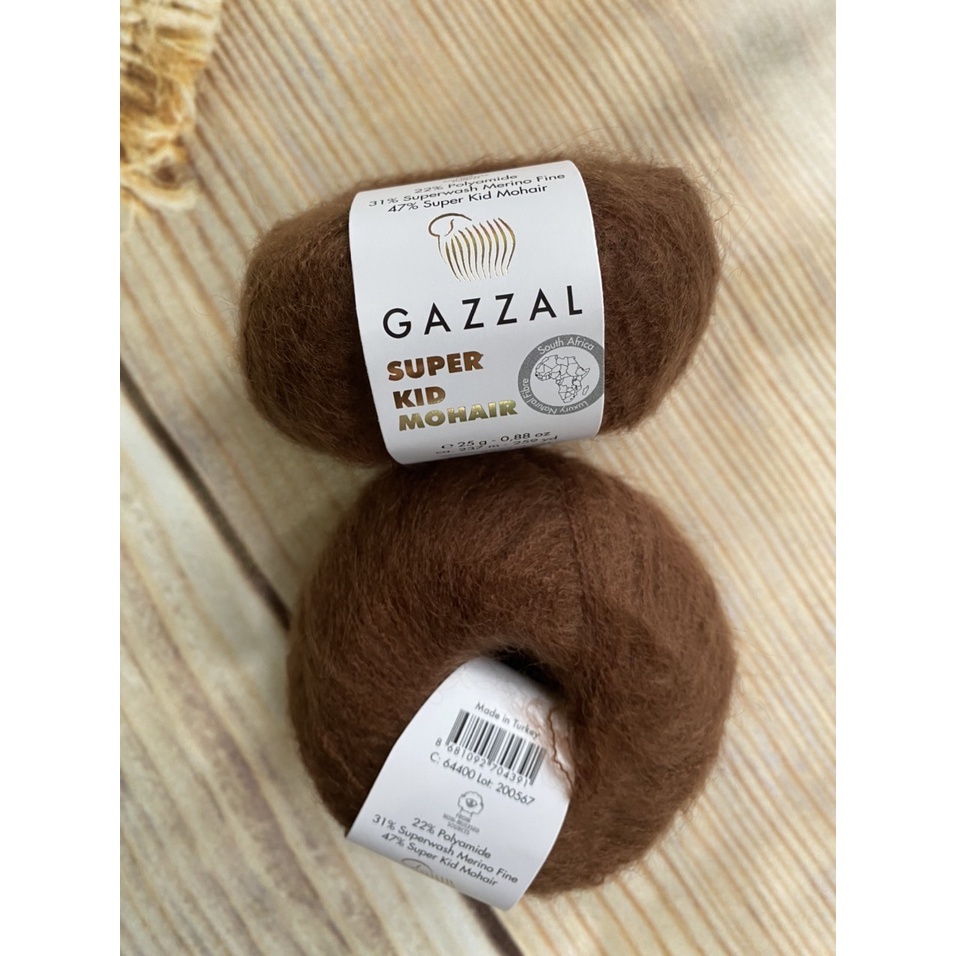 Len Super Kid Mohair - Nhập khẩu từ hãng Gazzal - 25 gram dài 237m