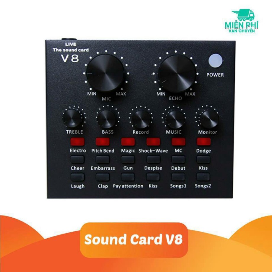 SOUND CARD V8 CÓ LOẠI BLUETOOTH chế độ Autu-tune phiên bản tiếng anh ♥️♥️