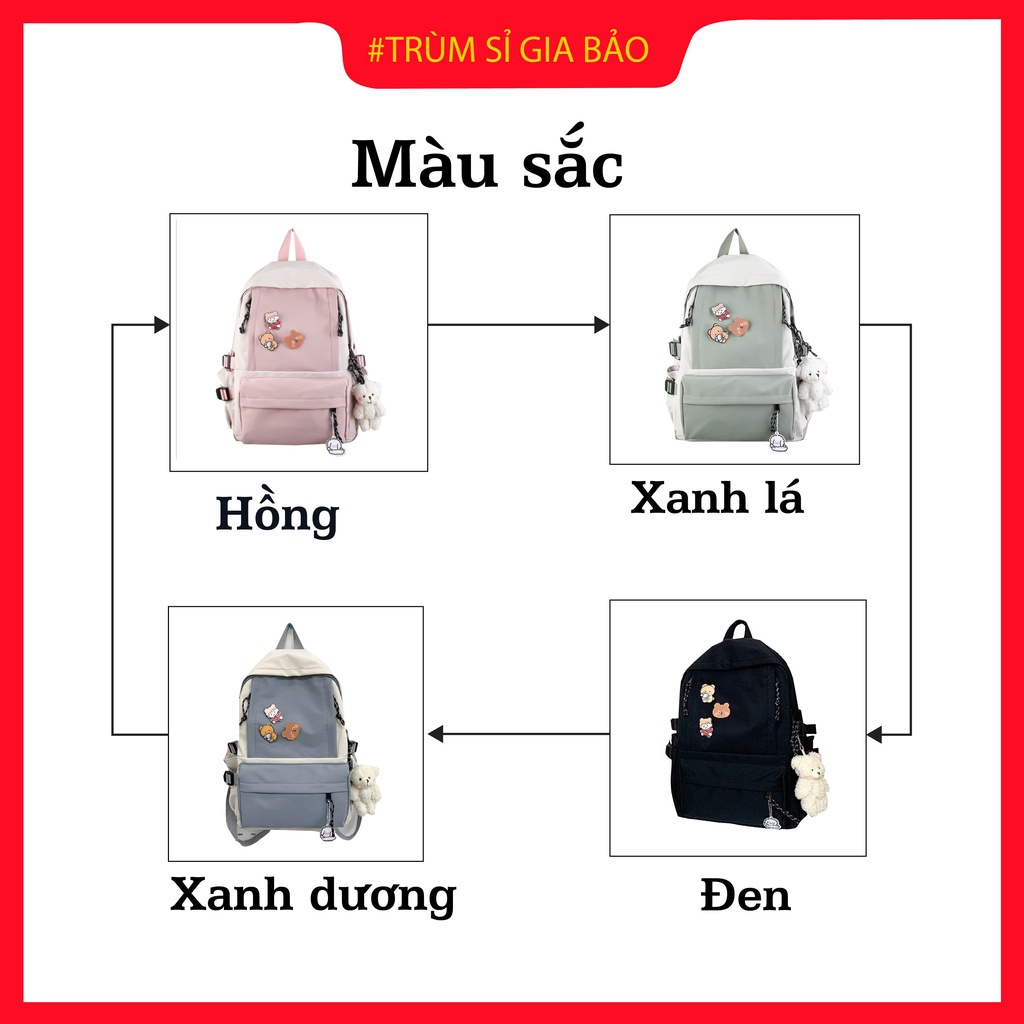 Cặp đi học nam nữ ulzzang chống nước basic , túi xách balo đựng laptop đẹp hàng cao cấp cho học sinh cấp 2 -3, sinh viên