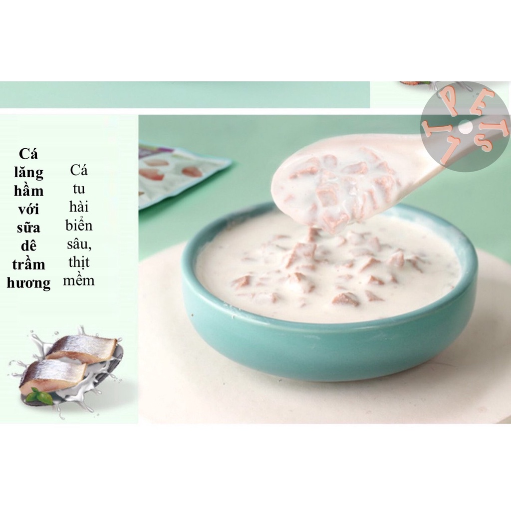 Pate MyFoodie sữa dê hầm thịt 70g dành cho mèo( phiên bản cao cấp miếng thịt lớn hầm sữa)