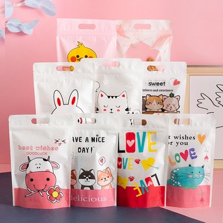 Túi zip trong suốt đựng bánh quy họa tiết hoạt hình dễ thương 2021