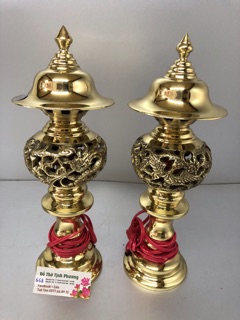 Đèn thờ điện bằng đồng vàng