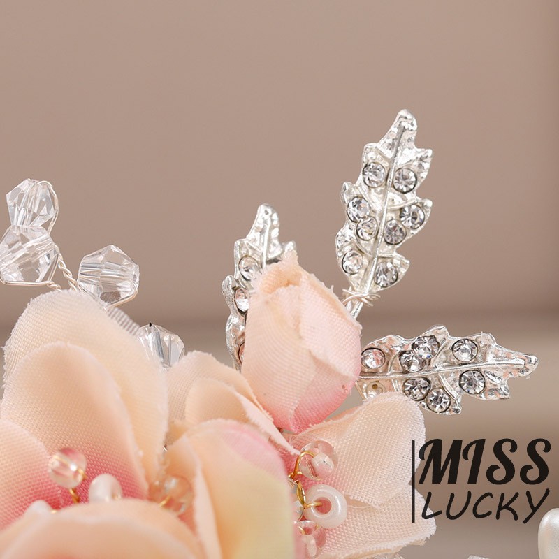 Lược cài tóc hình hoa đính đá thanh lịch cho cô dâu