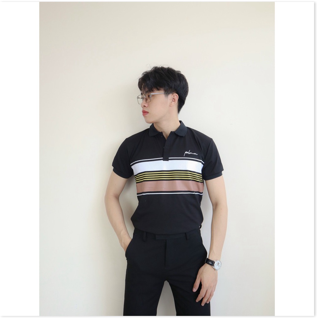 Áo thun cổ trụ ngắn tay kẻ ngang hoạ tiết cực đẹp KOKO MI FASHION