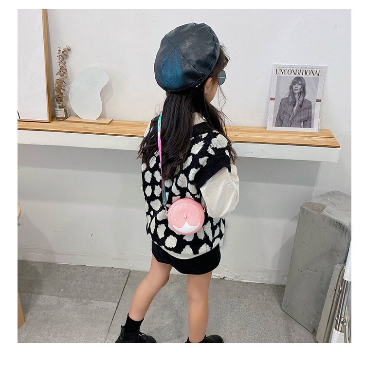 Túi đeo chéo thời trang Hàn Quốc hình tròn silicon cho bé gái Dương Kids