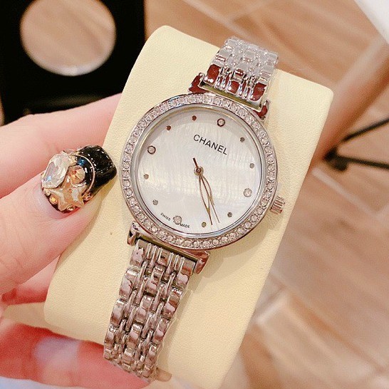 Đồng Hồ Nữ Thời Trang Chanel Dây Thép Không Gỉ Đeo Tay Cao Cấp Chống Nước Viền Kim Loại | BigBuy360 - bigbuy360.vn