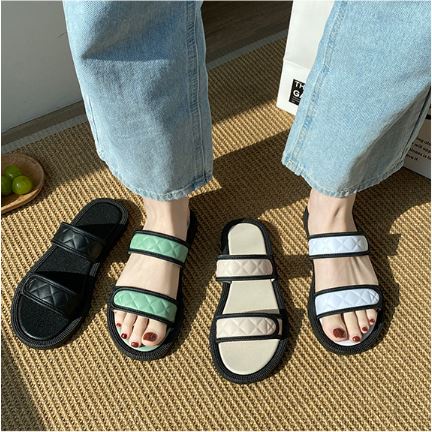Dép Sandal Nữ Quai Ngang Chống Trơn Trợt Mẫu Mã Đơn Giản Phong Cách Năng Động