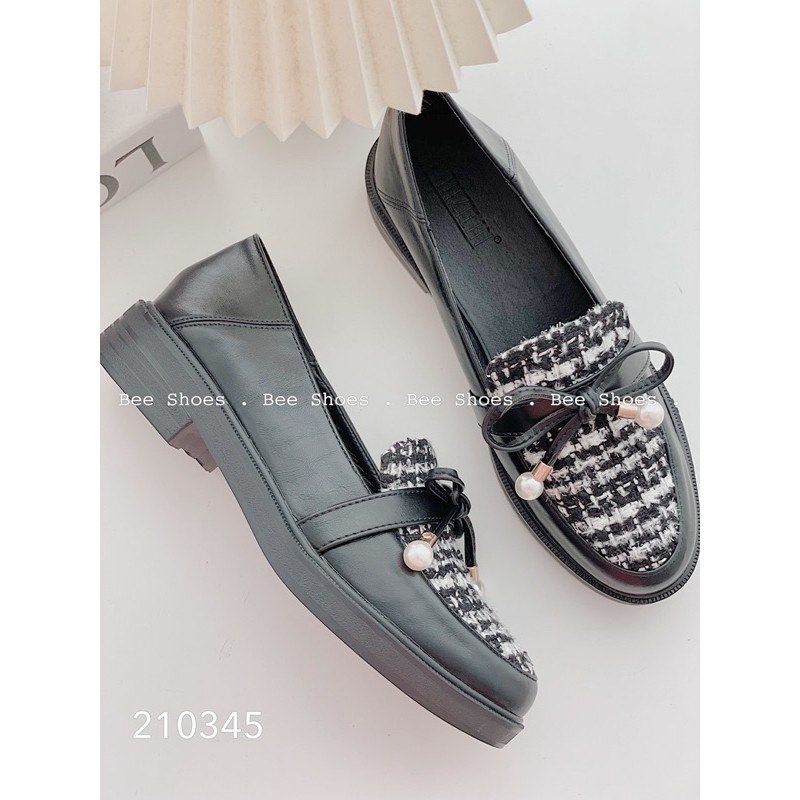 BEESHOES - GIÀY BÚP BÊ NỮ MŨI TRÒN DẠ NƠ - GIÀY BÚP BÊ NỮ MŨI TRÒN ĐẾ VUÔNG CAO 2 PHÂN SẴN MÀU ĐEN - KEM 210345 | BigBuy360 - bigbuy360.vn