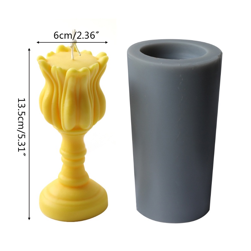 Khuôn Silicone Làm Xà Phòng / Nến Hình Hoa Tulip 3D Độc Đáo