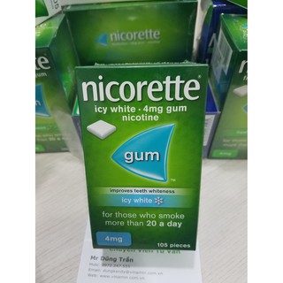 Kẹo cai thuốc lá Nicorette 4mg Bạc Hà ICY