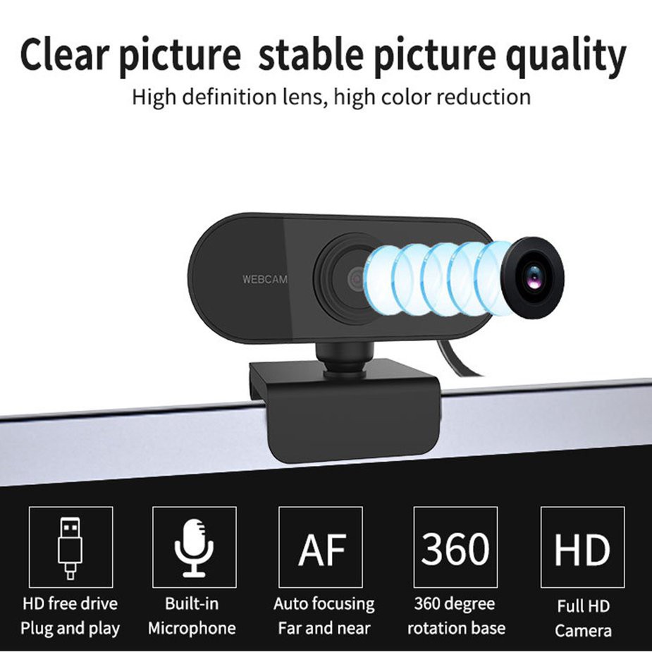 Webcam 1080p Pc Mini Usb 2.0 Có Mic Cho Máy Tính