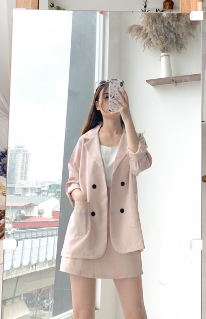 Set vest + chân váy trơn nhiều màu