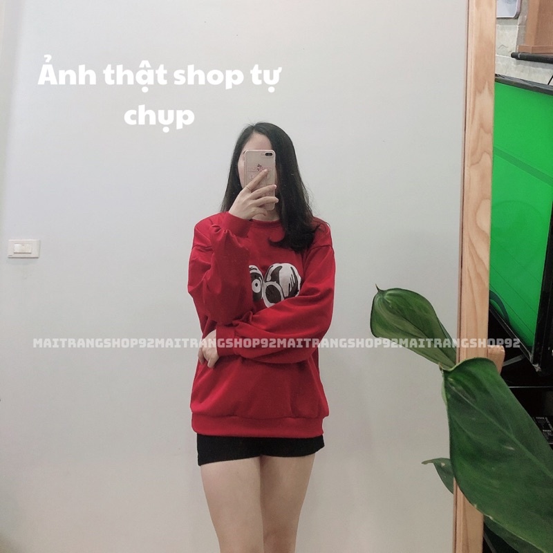 Áo sweater nữ hình gấu nằm ngủ, Áo nỉ nữ form rộng đẹp (Clip/ảnh thật) – (TTA42)