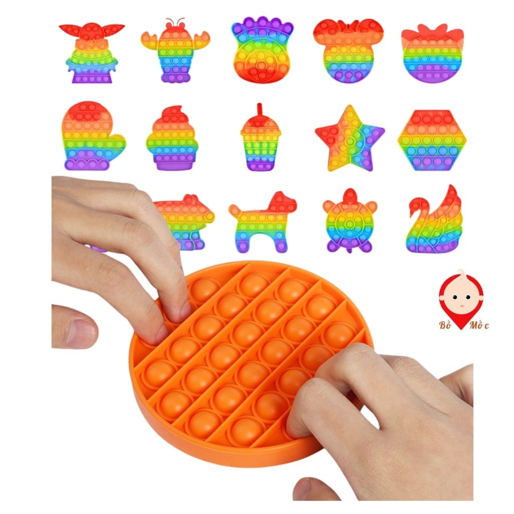 Pop Ít - Đồ Chơi Giải Trí - Nhấn Bóng, Bóp Bóng Giảm Căng Thẳng Và Xả Xì Trét, Pop It Fidget Toy - Bố Mốc Shop