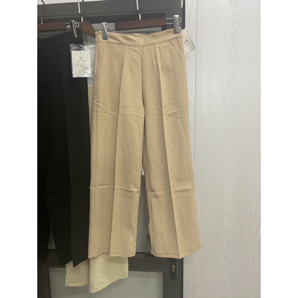 Quần baggy Đen suông  co giãn nhẹ khóa hông