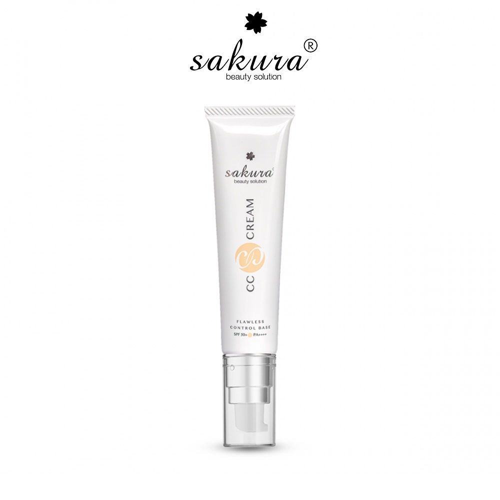 Kem trang điểm chống nắng Sakura Cc Cream Flawless Control Base sáng đều màu da 40ml