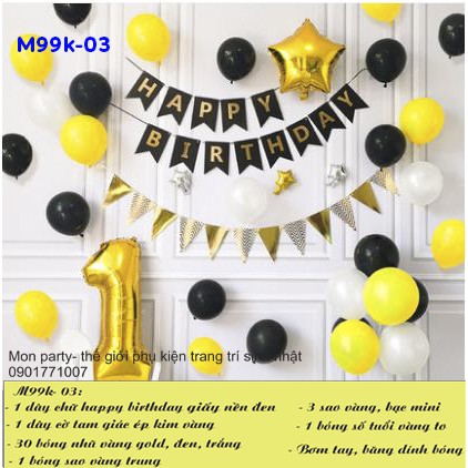 Set bóng trang trí sinh nhật có nhiều mẫu, nhiều tone màu, bóng sinh nhật giá rẻ tặng kèm bơm tay và băng dính