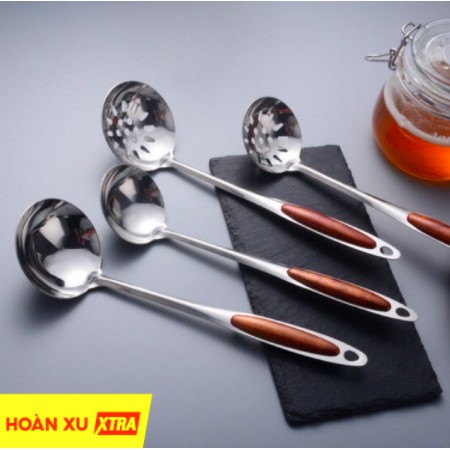 Môi Múc Canh Môi Chè Cán Gỗ Inox 304 Hàng Dày Loại 1