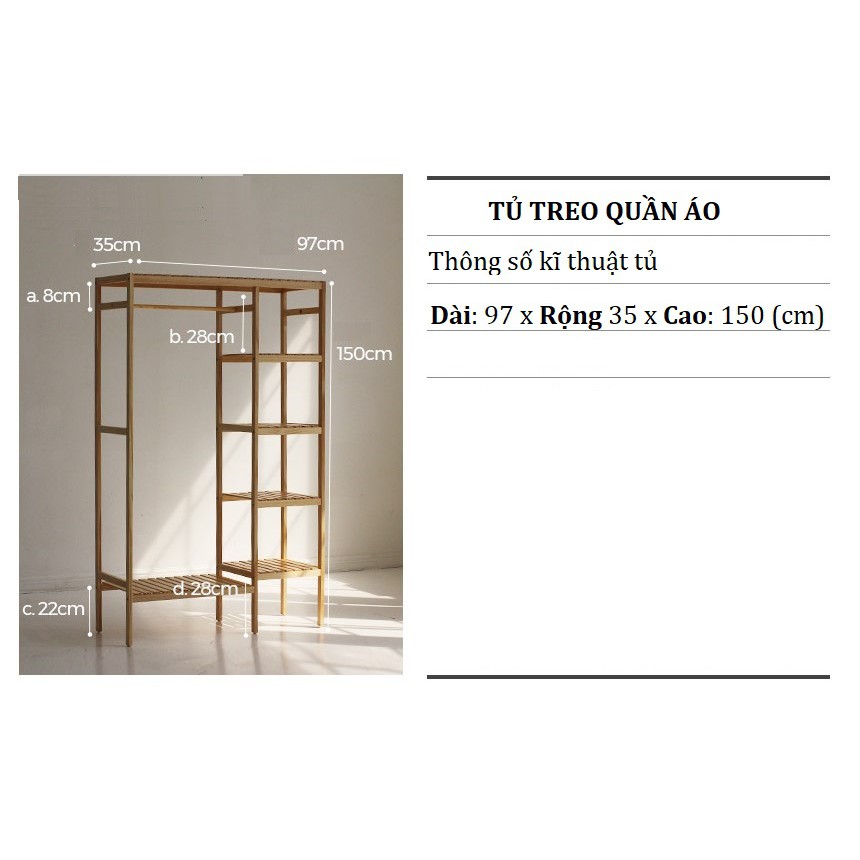 TỦ QUẦN ÁO GỖ MÀU TRẮNG Dài 97x Cao 150 cm