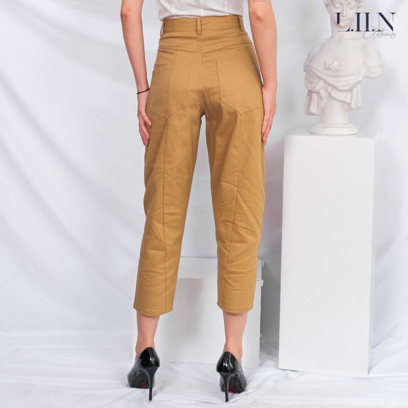 Quần kaki nữ LIIN CLOTHING màu be, kiểu dáng công sở ống bó thanh lịch Q3228