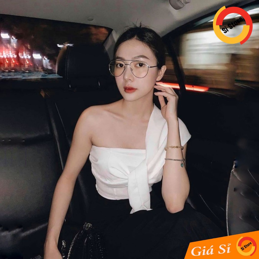 Áo CROPTOP Lệch 1 Bên Vai (TRẮNG)